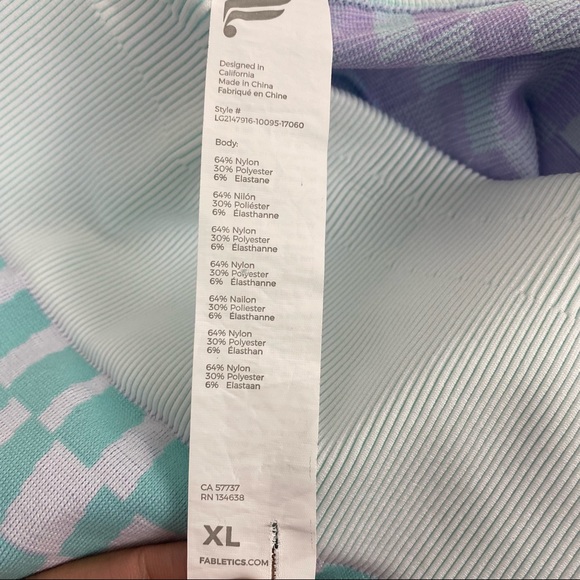 Fabletics High-Waisted Seamless Checkered 7/8 leggings size XL - Picture 5 of 6